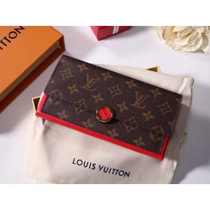 LV Monogram帆布Flower飾釘風(fēng)格女士錢包64585