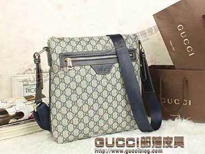 歐美gucci男包 大牌斜挎包 精品休閑單肩電腦包 322080藍色 322279