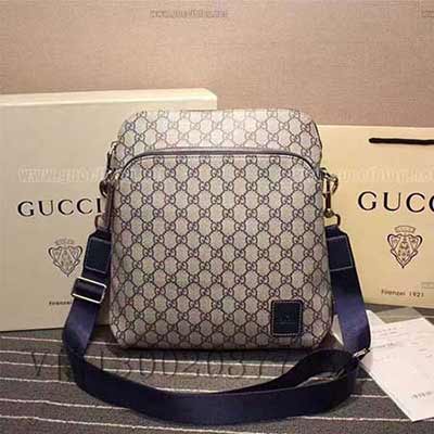 gucci854364 PVC 金色金屬配件 尼龍織帶 男款經(jīng)典斜挎 