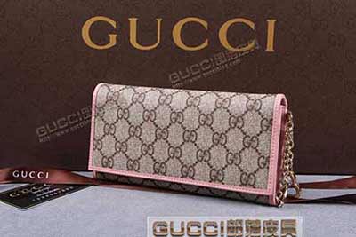 gucci 154185 啡PVC粉紅皮 古馳pvc錢(qián)包