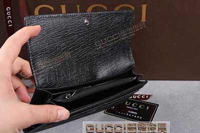 gucci 203861 黑PVC黑皮 古馳pvc錢(qián)包