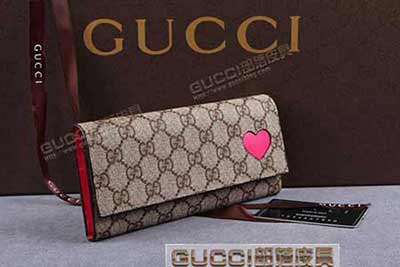 gucci 323223 啡PVC玫紅色 古馳pvc錢包