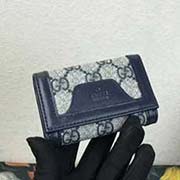 322449Gucci鑰匙包 高等進口牛皮 原版五金 9.5x6x2.5cm PVC藍色 啡色