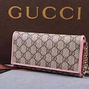 gucci 154185 啡PVC粉紅皮 古馳p