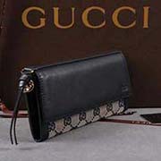 gucci 323396 藍(lán)布藍(lán)皮 古奇帆布配皮錢包