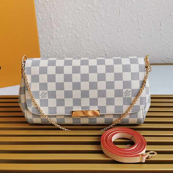 lv包中號(hào)手袋N41275  Damier Azur帆布Favorite手包