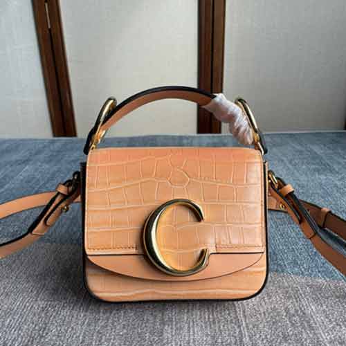 輕奢大牌女包 Chloe C Bag 斜挎包 真皮單肩斜挎鏈條小方包